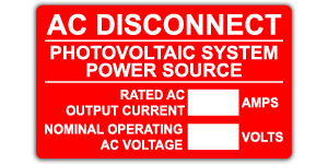 #306 - SOLAR AC DISCONNECT - WRITE-IN