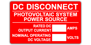 #307 - SOLAR DC DISCONNECT - WRITE-IN